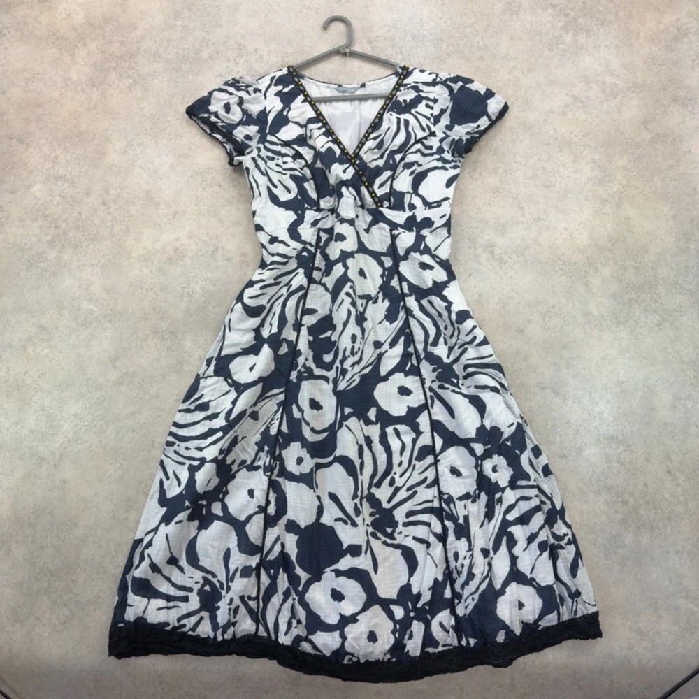 H&M Black and White Floral Midi Dress